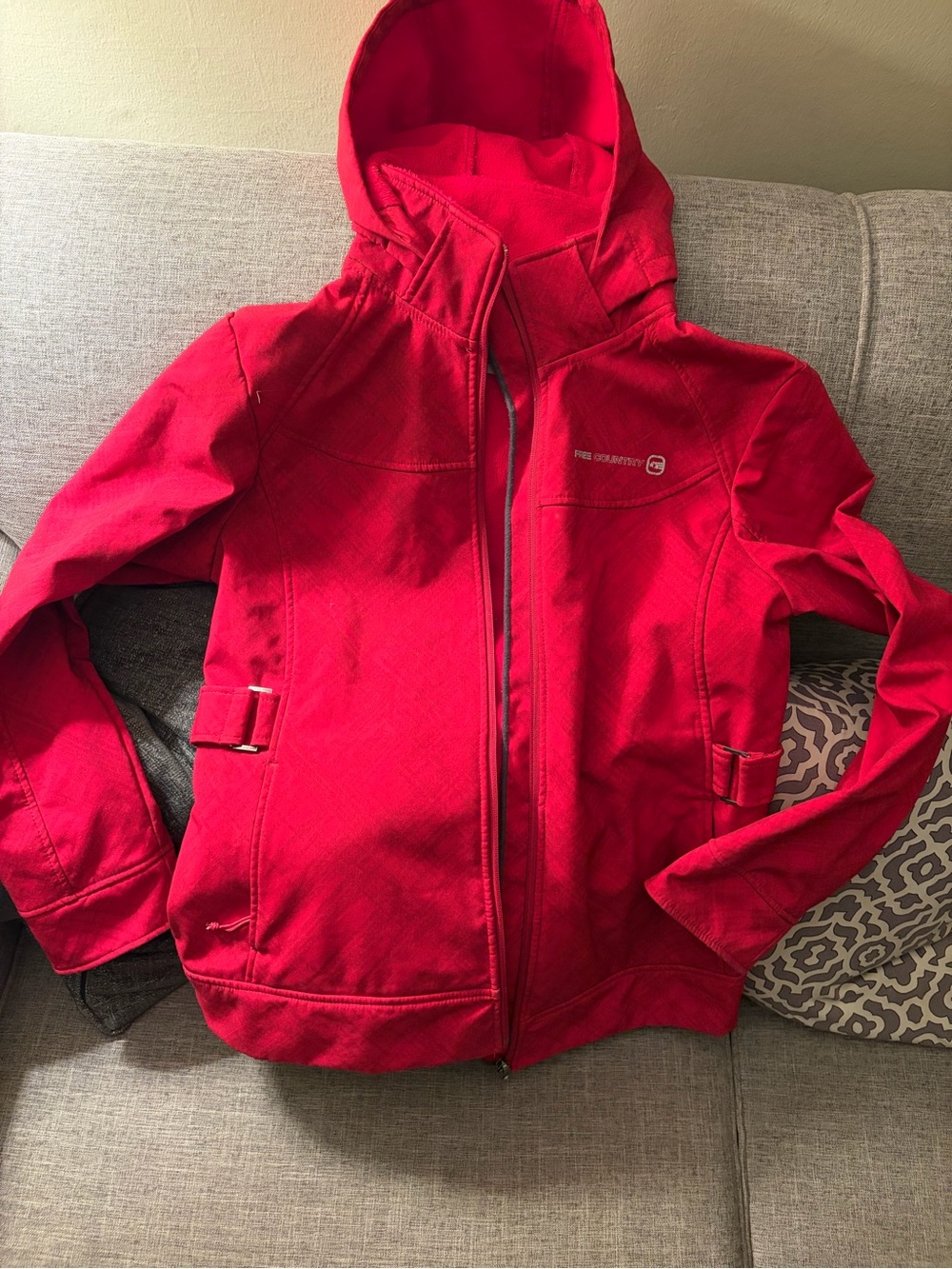 Free Country Women's Red Hooded Bomber Jacket